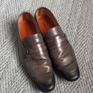 Magnanni Men's Dark Brown Leather Slip-Ons